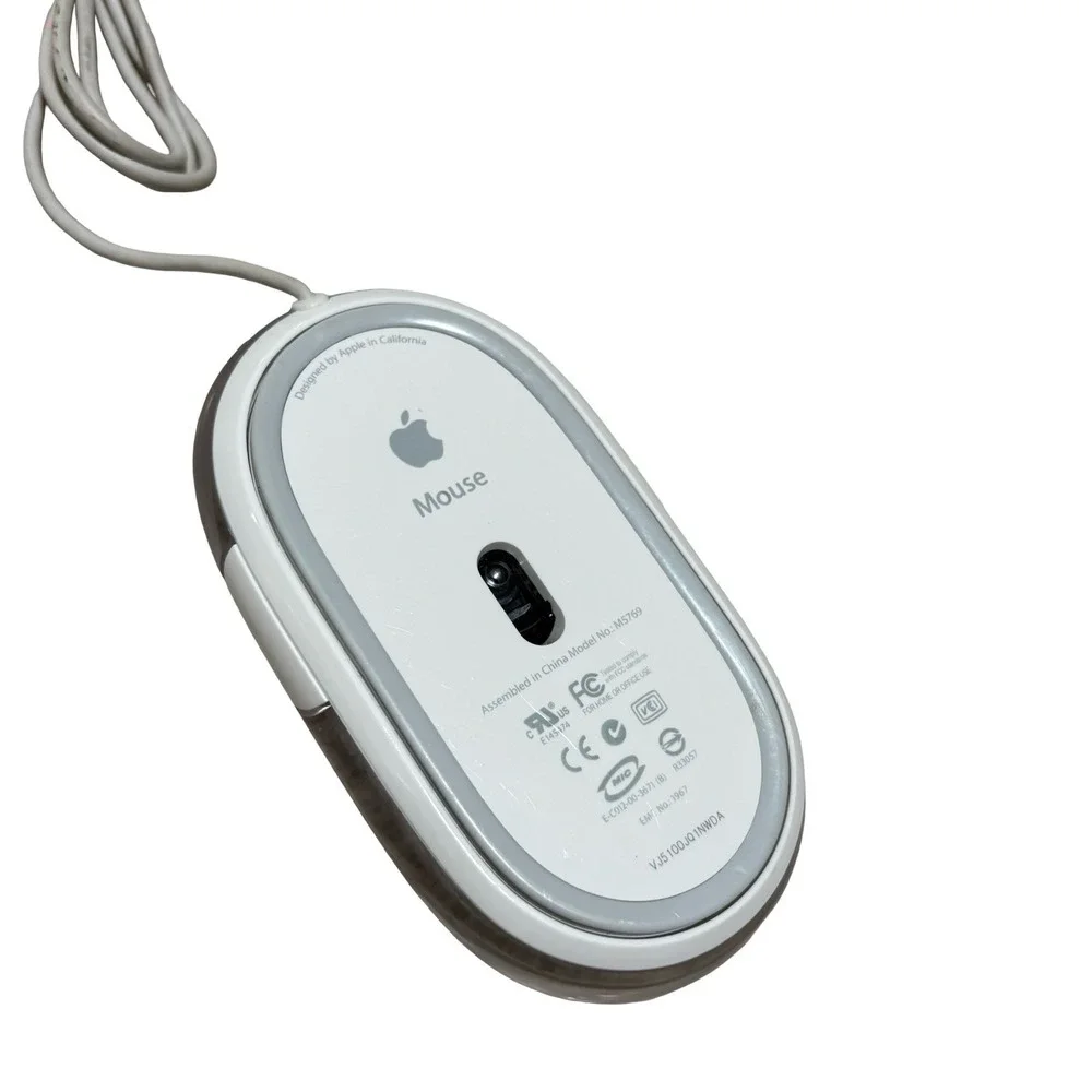 Apple Pro Mouse (M5769) EMC 1967 USB Optical Macintosh Mac, White/Clear, Tested